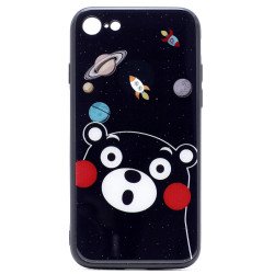 iPhone 8 / 7 Design Tempered Glass Hybrid Case (Space Bear)